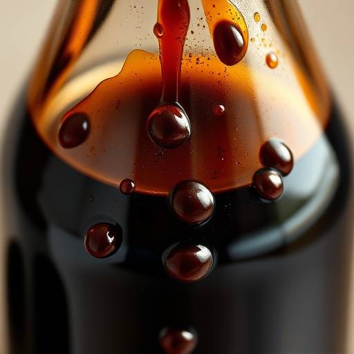 Fotografia di una bottiglia di aceto balsamico tradizionale di Modena con la sua caratteristica densit&agrave;